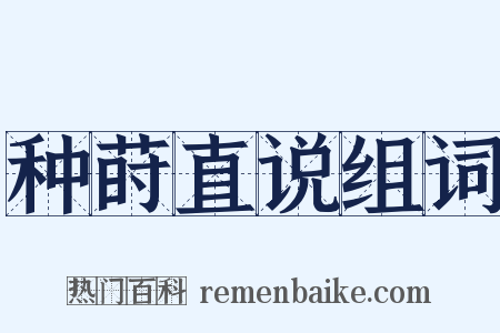 种莳直说组词是什么意思的图片